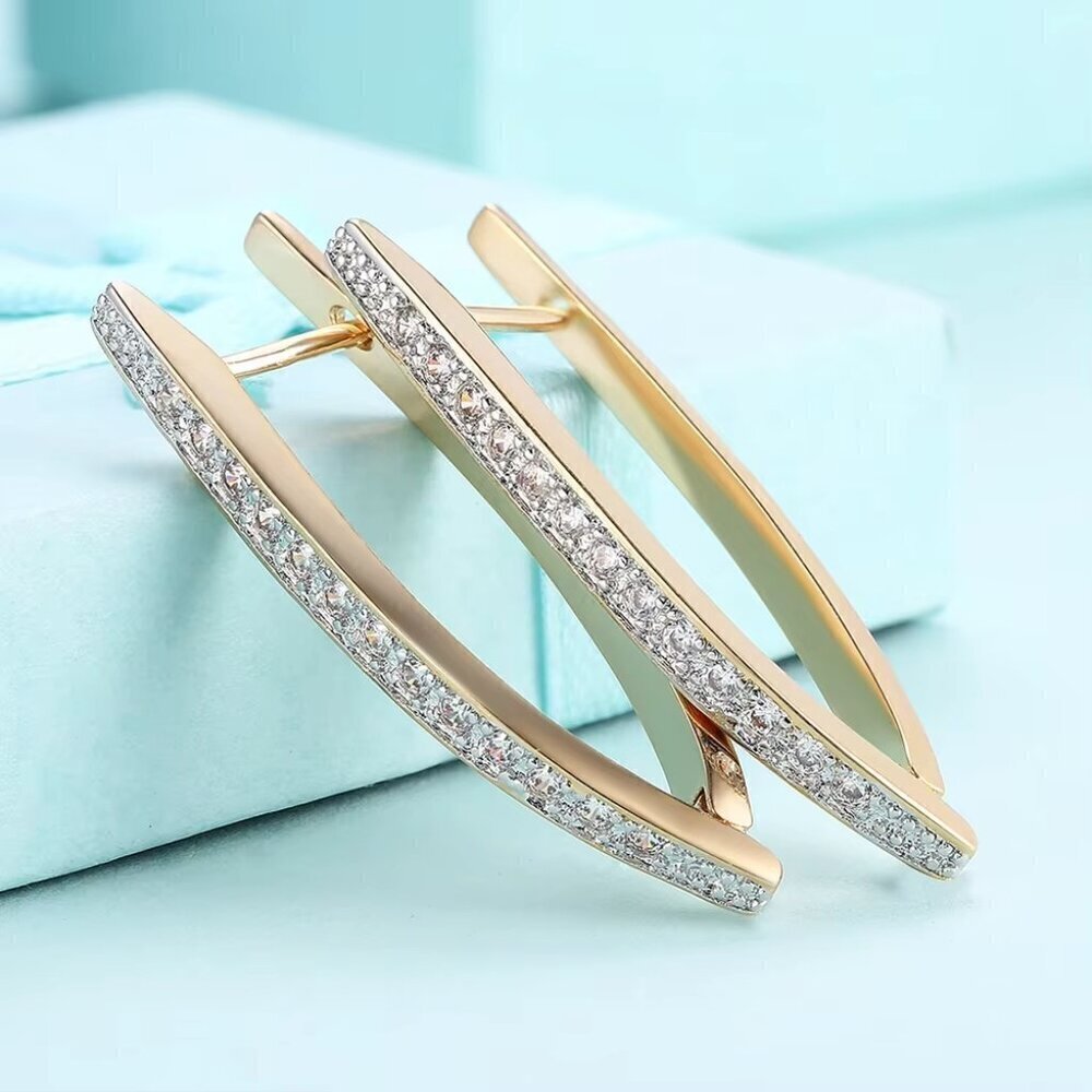 Gold U Round Hoop Earrings  S925 Sterling Silver 37MM Gold/Rose For Women…